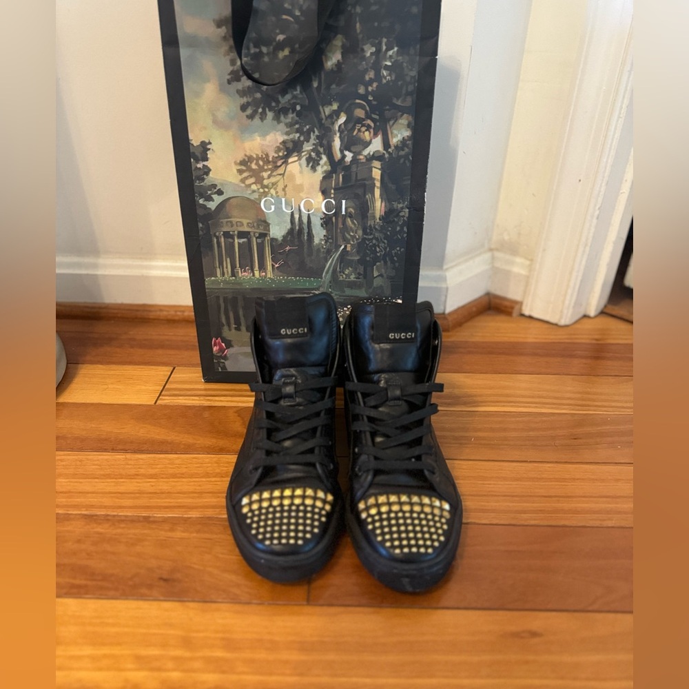 Gucci leather studded Hi-Top Accents Sneakers